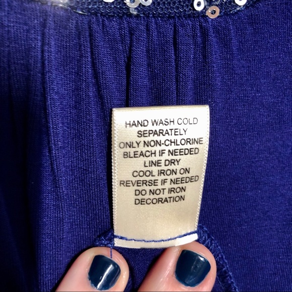 Navy Camisole with Sequin Detail - Picture 6 of 7